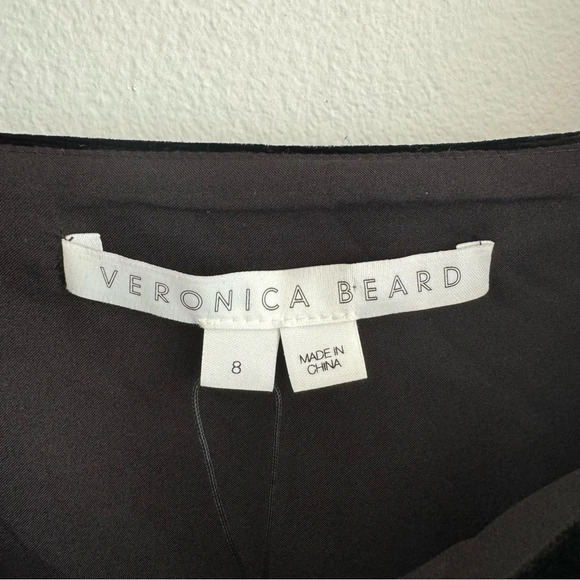 NWT Veronica Beard 8 Toki Black Velvet Ruched Square Neck LBD Cocktail Dress - Picture 5 of 10